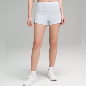 Lululemon speed up high rise short lined 4inch size 12 NWT powder blue